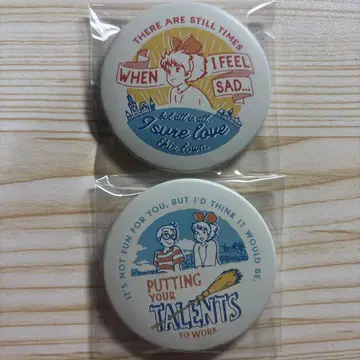 지브리 마녀 배달부 키키 키키 잠자리 캔뱃지 2세트
