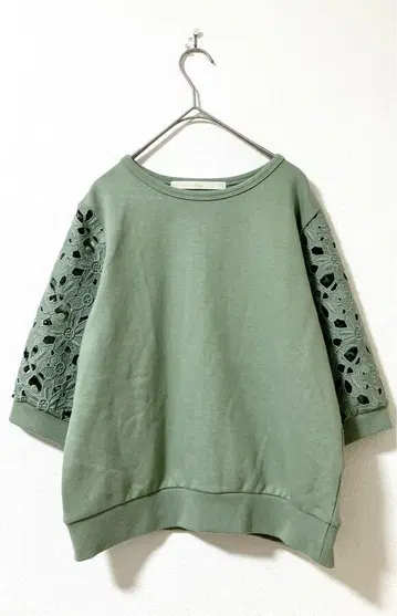 쉽스 khaju SHIPS 5부 소매 티셔츠 플라워 슬리브 F