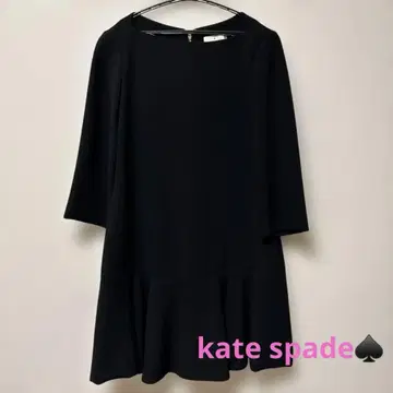kate spade A 라인 7부 소매 블랙 원피스 S 사이즈