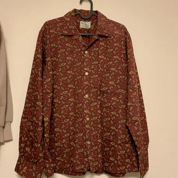 60s Palermo 페이즐리 무늬 코튼 셔츠 오픈 카라