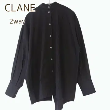 CLNAE 클라네 블라우스 더블 페이스 슬릿 탑 2way 블랙