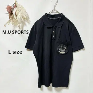 엠유스 스포츠 M.U SPORTS 피케 셔츠 반팔 42 L 블랙