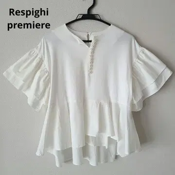 Respighi 레스피기 상의 셔츠 블라우스 반팔 프릴 펄