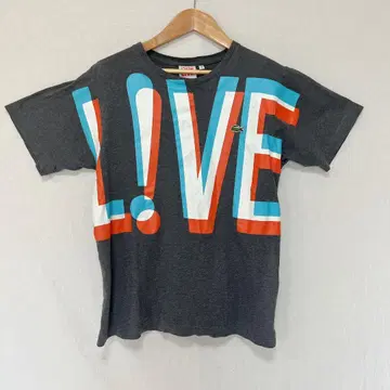 LACOSTE LIVE 빅 로고 티셔츠 M 라코스테 라이브 반팔 그레이