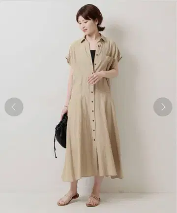 스픽 앤 스팬 반팔 원피스 베이지 계열