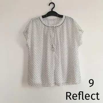 리플렉트 밴드 카라 블라우스 상의 코츠키 패턴