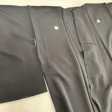 블랙 문장 기모노 상복 포멀 다섯 문양 오삼 오동나무 문장 순수 실크