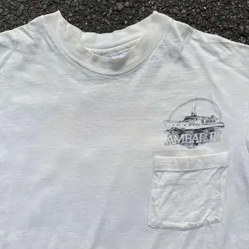 90s hanes 티셔츠 포켓 티셔츠 포켓 AMBAR 보로 미학
