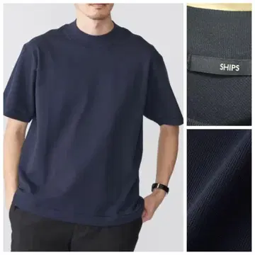 SHIPS 쉽스 카노코 컴포트 넥 티셔츠 네이비