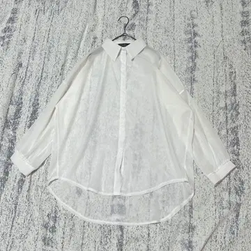 s2863 두라두라 시어 셔츠 겉옷 루즈한 긴팔 비침 여름 화이트