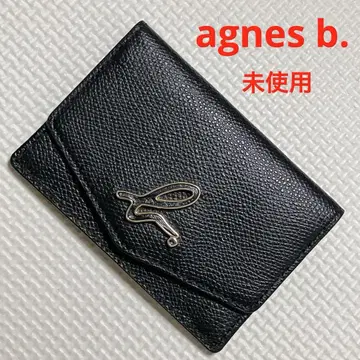 미사용 agnes b. 애니에스베 가죽 카드 케이스 명함지갑 블랙