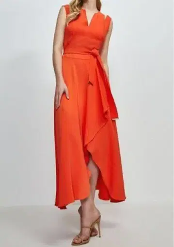 카렌 밀렌 스트레치 드레스 원피스 오렌지 Karen Millen