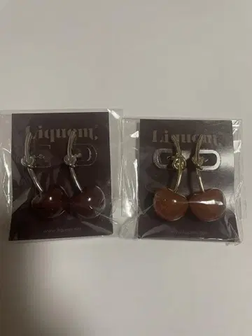 liquem 리큐엠 체리 귀걸이 초코 캐러멜 2개 세트