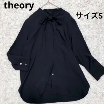 띠어리 Prime GGT Tie 블라우스 네이비 보타이 S
