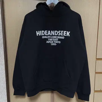 HIDEANDSEEK 하이드앤시크 로고 후드티 BLACK 블랙