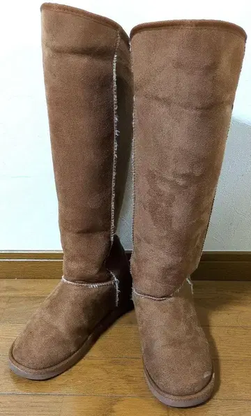 브라운 스웨이드 롱 부츠 사이즈 약 24cm~25cm