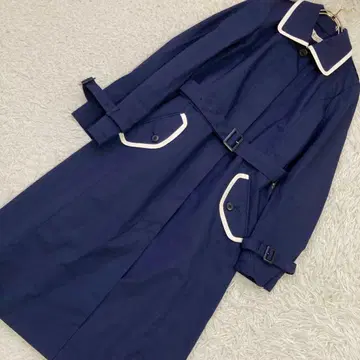 Kitamura 레인코트 네이비 L 롱 기장 코트 깔끔한