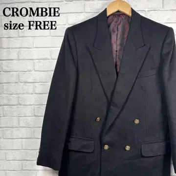 레어 CROMBIE 크롬비 스코틀랜드제 더블 자켓 블랙