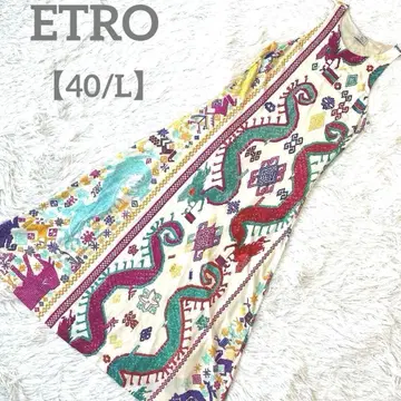 에트로 ETRO 40/L 스트레치 레어 애니멀 무늬 코끼리 용 롱 원피스