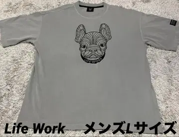한국 Life Work 남성용 T셔츠 프렌치 불독 L 사이즈 그레이