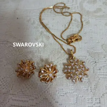SWAROVSKI 목걸이 및 귀찌 세트