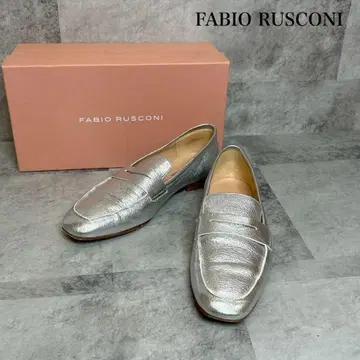 FABIO RUSCONI 실버 메탈릭 로퍼 37 RG95