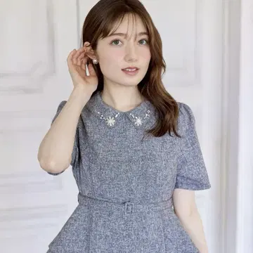 그레이 페플럼 원피스 수트