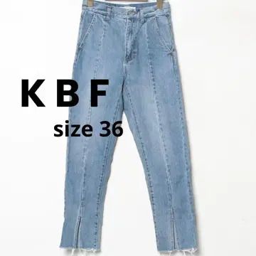 KBF 프론트 슬릿 스트레이트 데님 가공 데님 팬츠