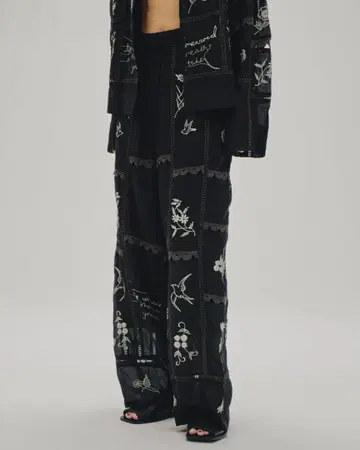 todayful Embroidery Patchwork Trousers