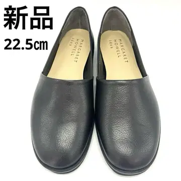 새상품 MARGARET HOWELL 가죽 슬립온 슈즈 22.5cm 블랙