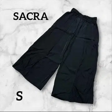 SACRA 사쿠라 블랙 와이드 팬츠 앞 슬릿 이지 팬츠 S 사이즈
