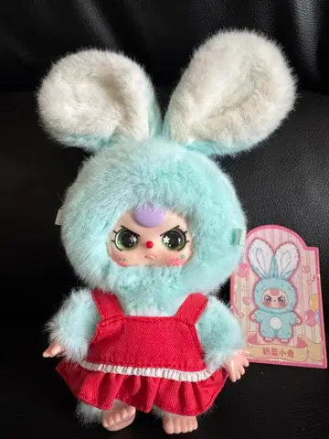 Baby three 마카롱 토끼 봉제 인형 키링 특별한 눈이 매우 귀여워