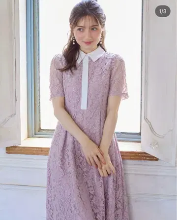 연보라색 레이스 원피스