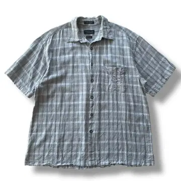 VAN HEUSEN 린넨/레이온 박스 셔츠 M 반팔