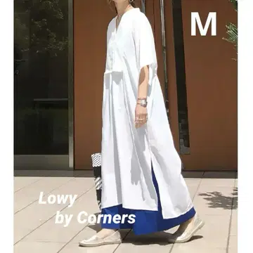 CORNERS 슬라브 조젯 카프탄 셔츠 원피스 화이트 M