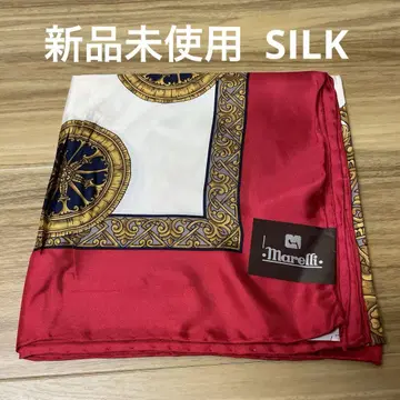 Marelli 빨간색 실크 스카프 미사용 새상품