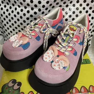 하라주쿠 스타일 컬러풀 스니커즈 통굽 펌프스