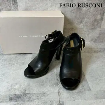 FABIO RUSCONI 가죽 샌들 이탈리아제 38 블랙 RG94