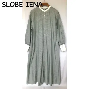 SLOBE IENA 스트라이프 패턴 긴팔 셔츠 원피스