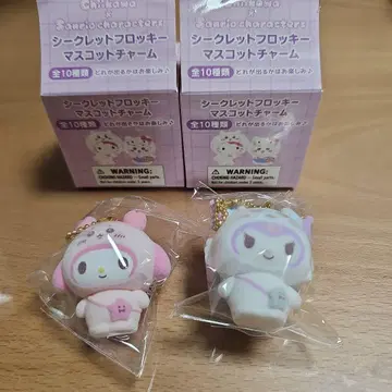 치이카와 산리오 콜라보 시크릿 플로키 마스코트 참 마이멜로디 쿠로미