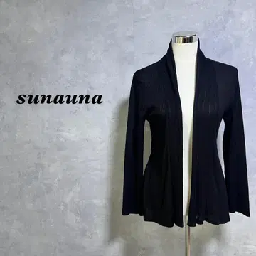 SunaUna 가디건 메쉬 백리본 블랙 L 3997