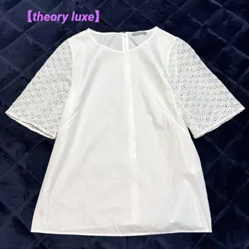 [ theory luxe ] 띠어리 럭스 반팔 블라우스 셔츠 소매 레이스