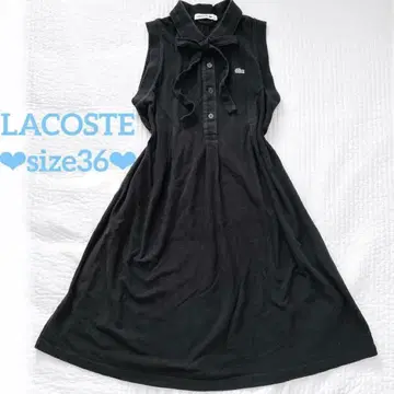 LACOSTE 라코스테 폴로 셔츠 원피스 슬리브리스 리본 블랙