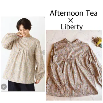 애프터눈 티 리버티 스탠드 프릴 블라우스