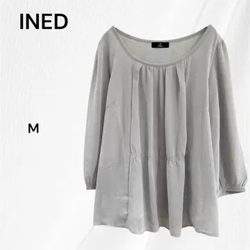 이네드 풀오버 블라우스 7부 소매 셔츠 탑 M 그레이