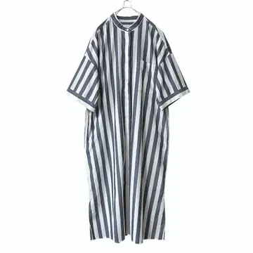 새상품급 23SS SIMPLICITE 스트라이프 밴드 카라 셔츠 원피스
