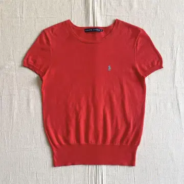 ~00s RALPH LAUREN 반팔 코튼 썸머 니트 포니 로고 자수 M