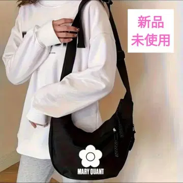 MARY QUANT 블랙 사코슈 숄더 백 마리콴트