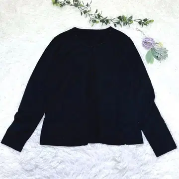 이다나 이탈리아 실 사용 긴팔 가디건 겉옷 블랙 심플 포멀