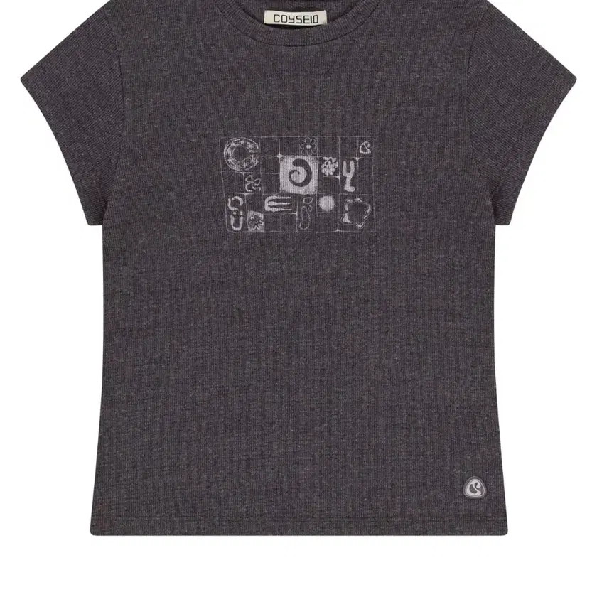 COYSEIO COY WAFFLE グラフィックプリント 半袖Tシャツ Coyseio waffle tshirts pupple grey #코이세이오 on Bunjang